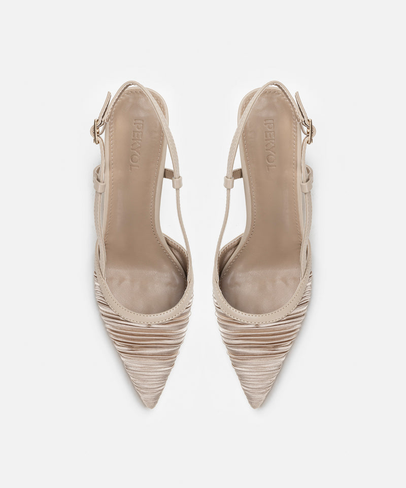 Ipekyol Textured Sling Back Heels Beige