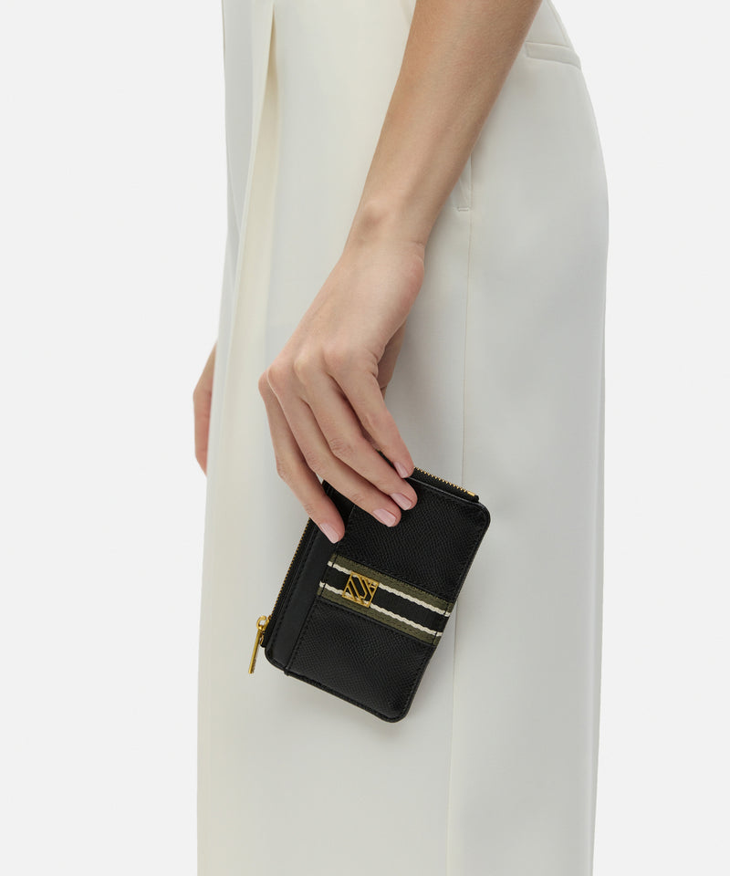 Ipekyol Monogram Buckle Business Card Holder Black