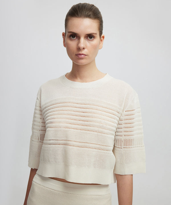 Ipekyol Cropped Detailed Knitwear Off White