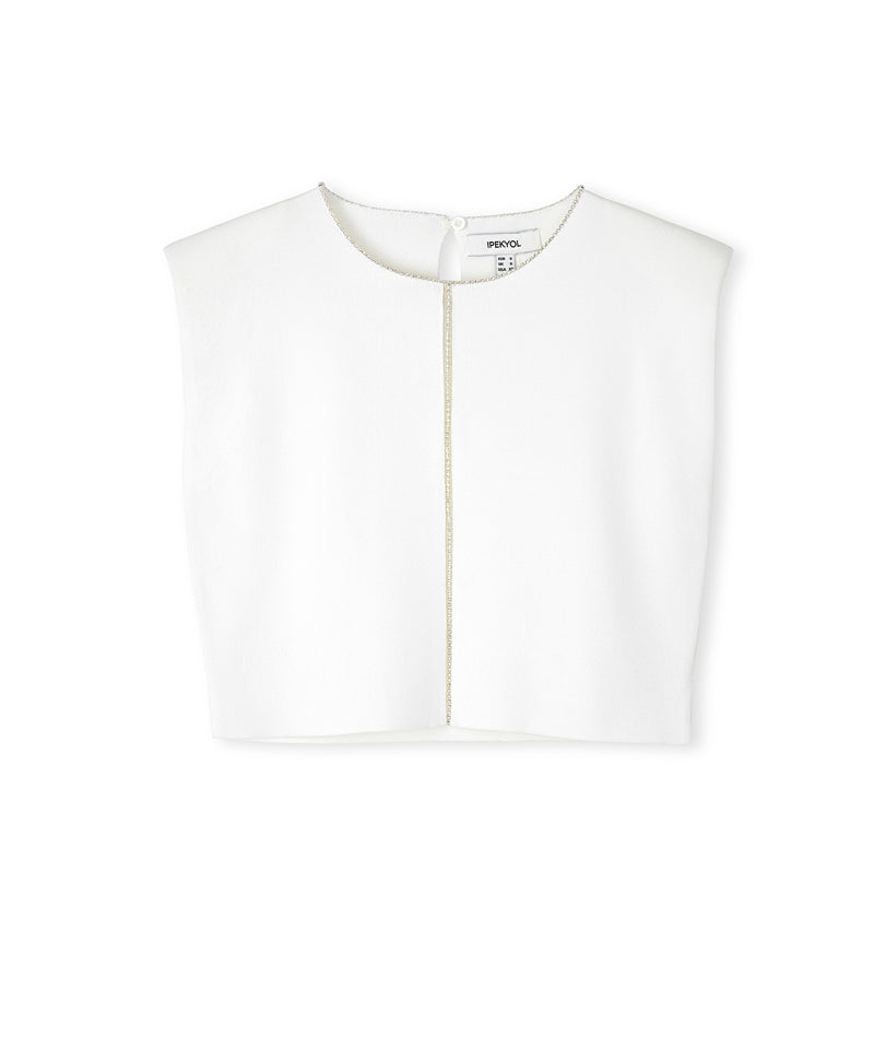 Ipekyol Strass Stone Embroidered Knitwear Ecru