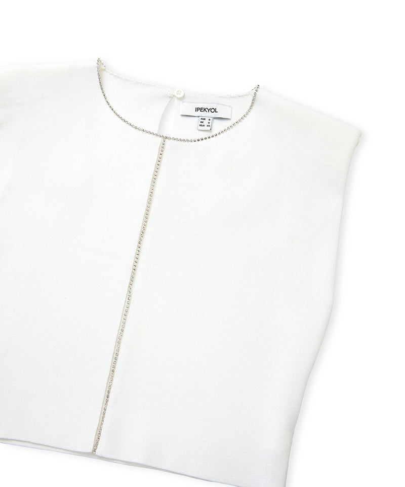 Ipekyol Strass Stone Embroidered Knitwear Ecru