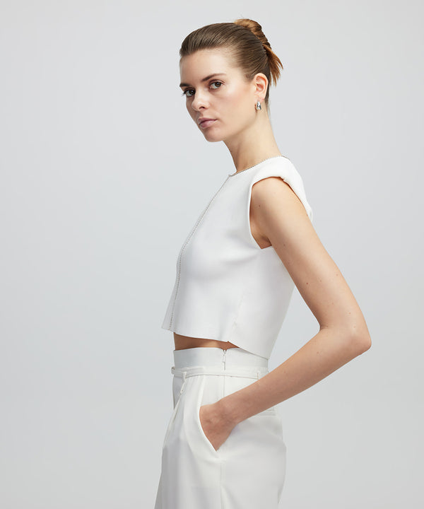 Ipekyol Strass Stone Embroidered Knitwear Ecru