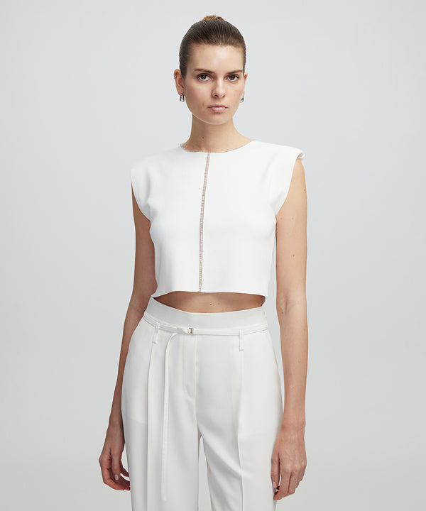 Ipekyol Strass Stone Embroidered Knitwear Ecru