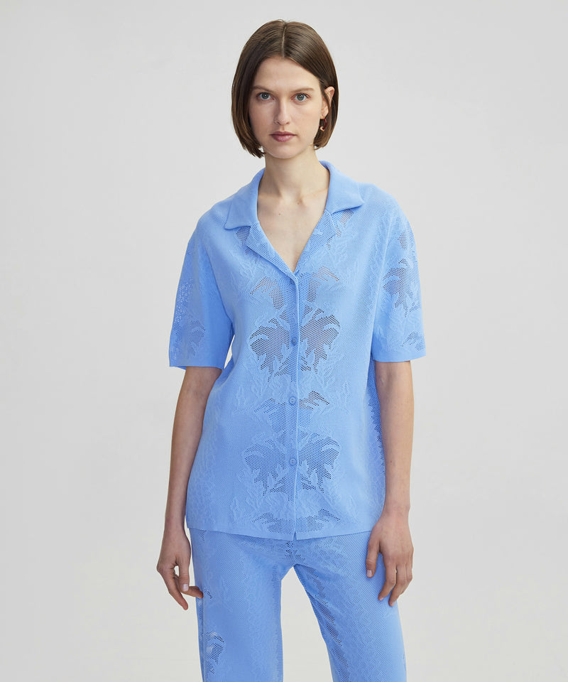 Ipekyol Jacquard Knit Shirt Blue