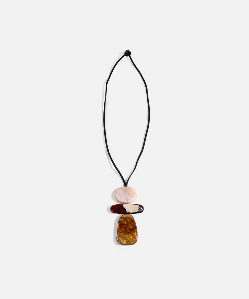 Ipekyol Mixed Stone Rope Necklace Brown