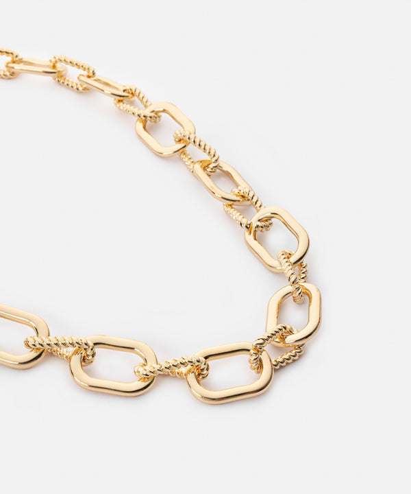 Ipekyol Contrast Textured Chain Necklace Gold
