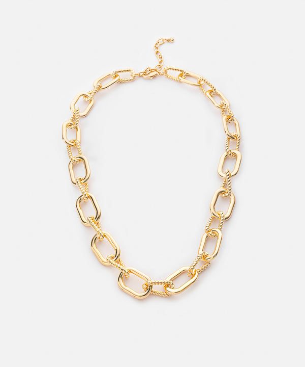 Ipekyol Contrast Textured Chain Necklace Gold