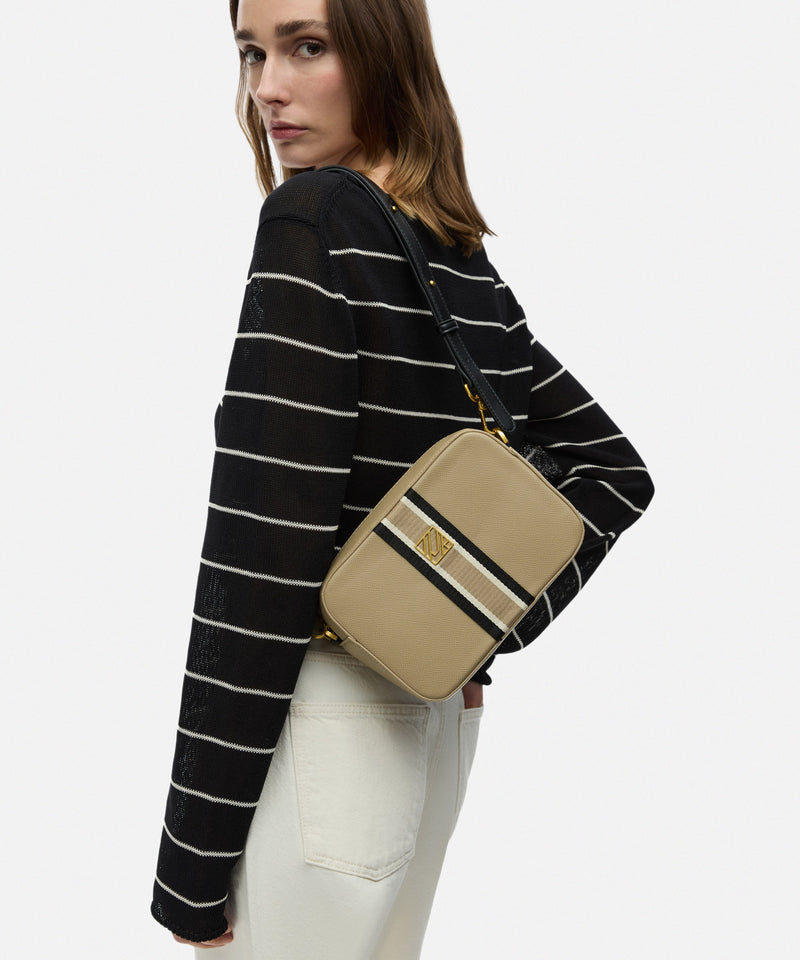 Ipekyol Contrast Striped Bag Beige