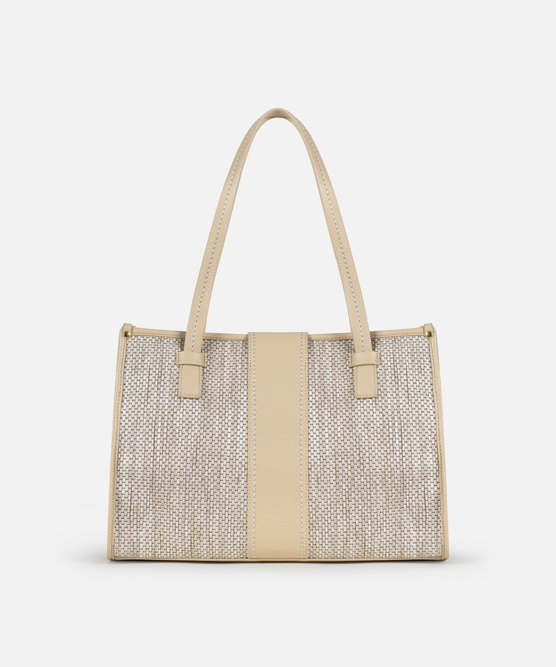 Ipekyol Contrast Textured Tote Bag Beige