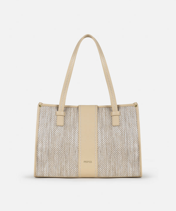Ipekyol Contrast Textured Tote Bag Beige