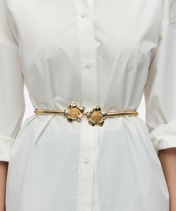 Ipekyol Metal Belt With Flower Figures Gold