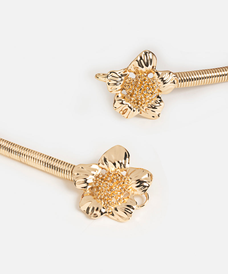 Ipekyol Metal Belt With Flower Figures Gold