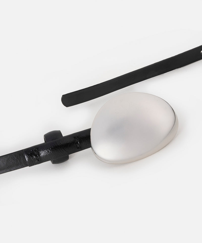 Ipekyol Oval Buckle Belt Black