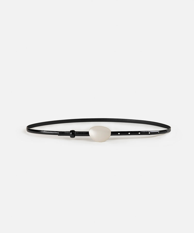 Ipekyol Oval Buckle Belt Black