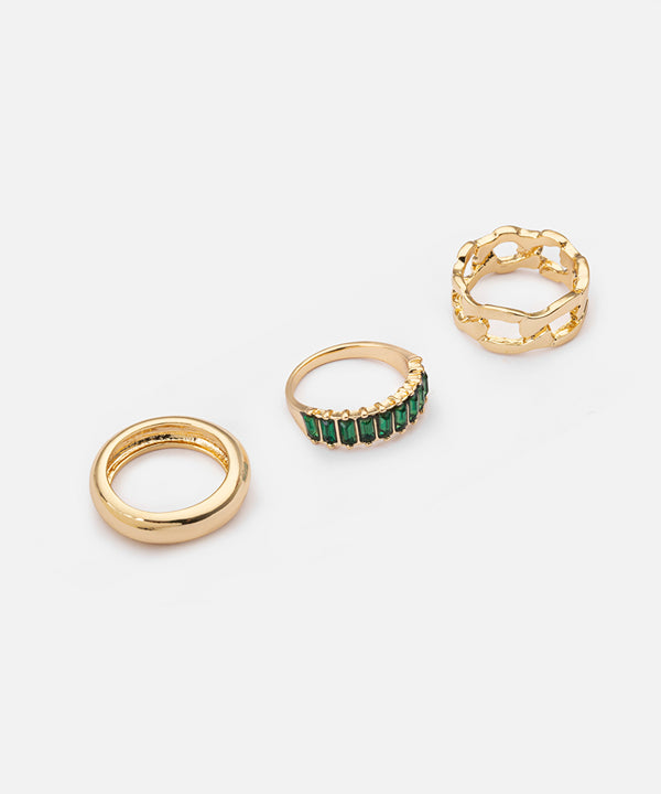 Ipekyol Set Of Three Metal Rings Gold