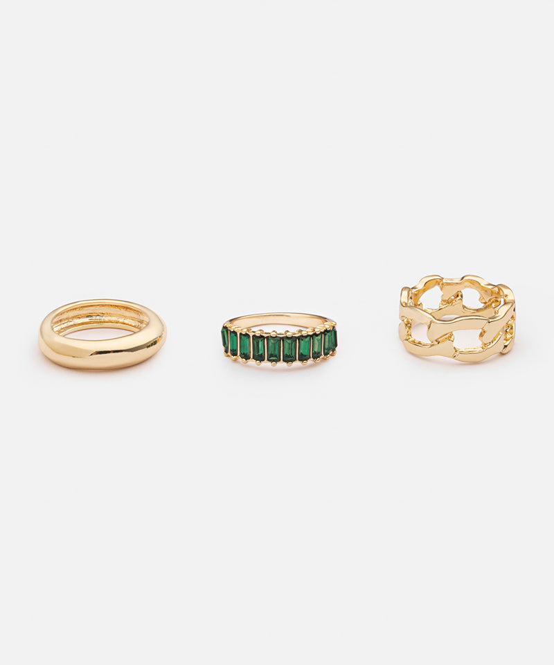 Ipekyol Set Of Three Metal Rings Gold