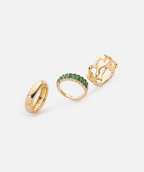 Ipekyol Set Of Three Metal Rings Gold