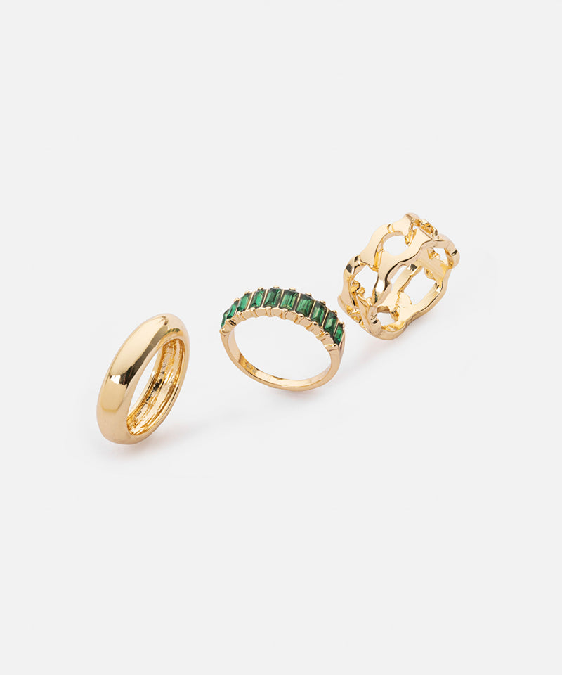 Ipekyol Set Of Three Metal Rings Gold