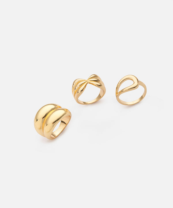 Ipekyol Set Of Three Metal Rings Gold