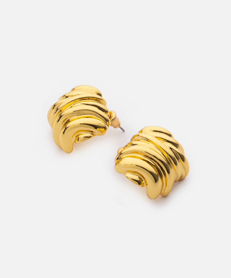 Ipekyol Textured Metal Earrings Gold