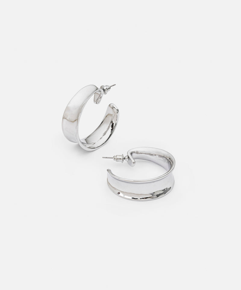 Ipekyol Metal Hoop Earrings Silver