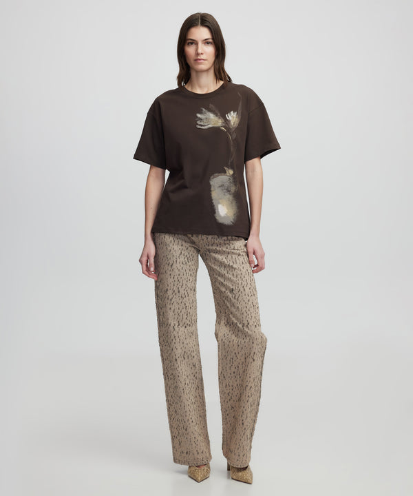 Ipekyol T-Shirt With Visual Print Brown