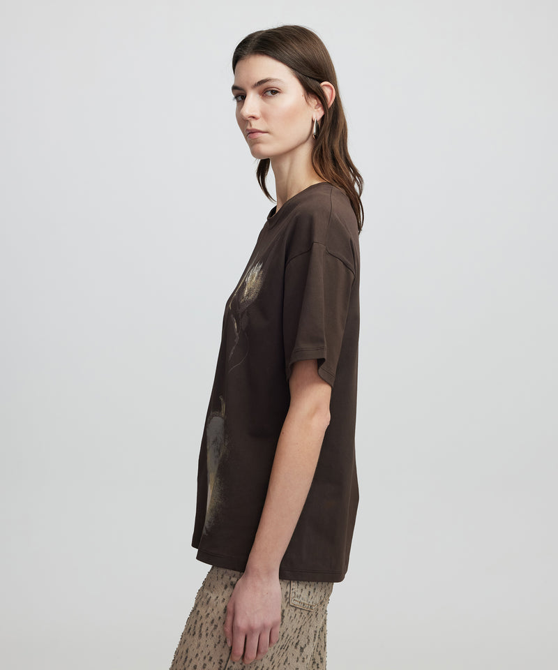 Ipekyol T-Shirt With Visual Print Brown