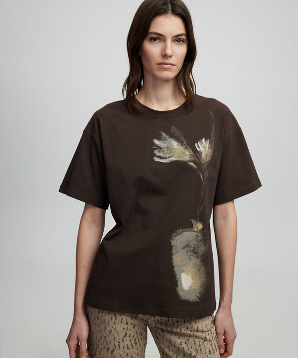Ipekyol T-Shirt With Visual Print Brown