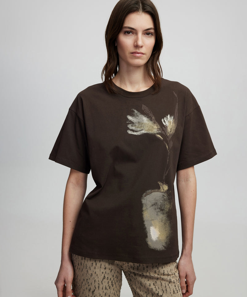 Ipekyol T-Shirt With Visual Print Brown