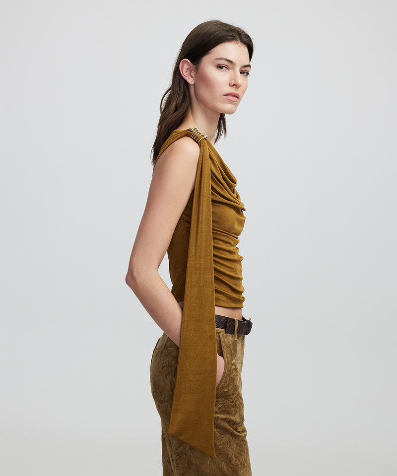 Ipekyol Metallic Accessory T-Shirt Tobacco