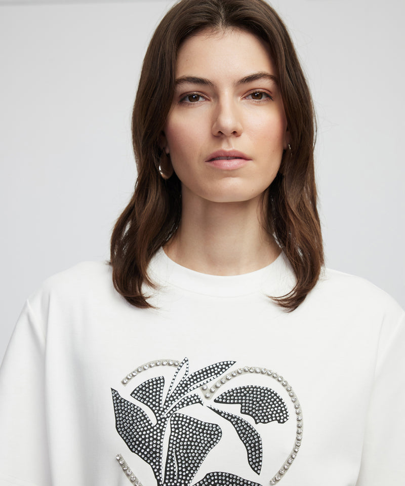 Ipekyol Hotfix And Stone Printed T-Shirt White