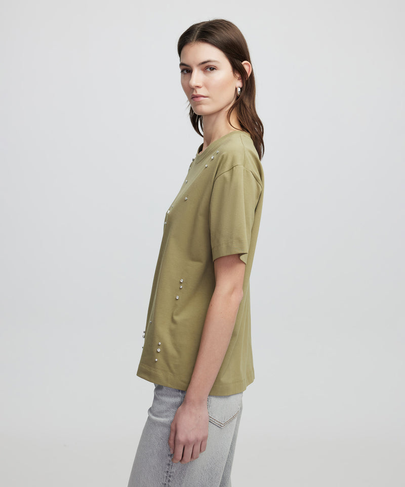 Ipekyol Embroidered T-Shirt Khaki