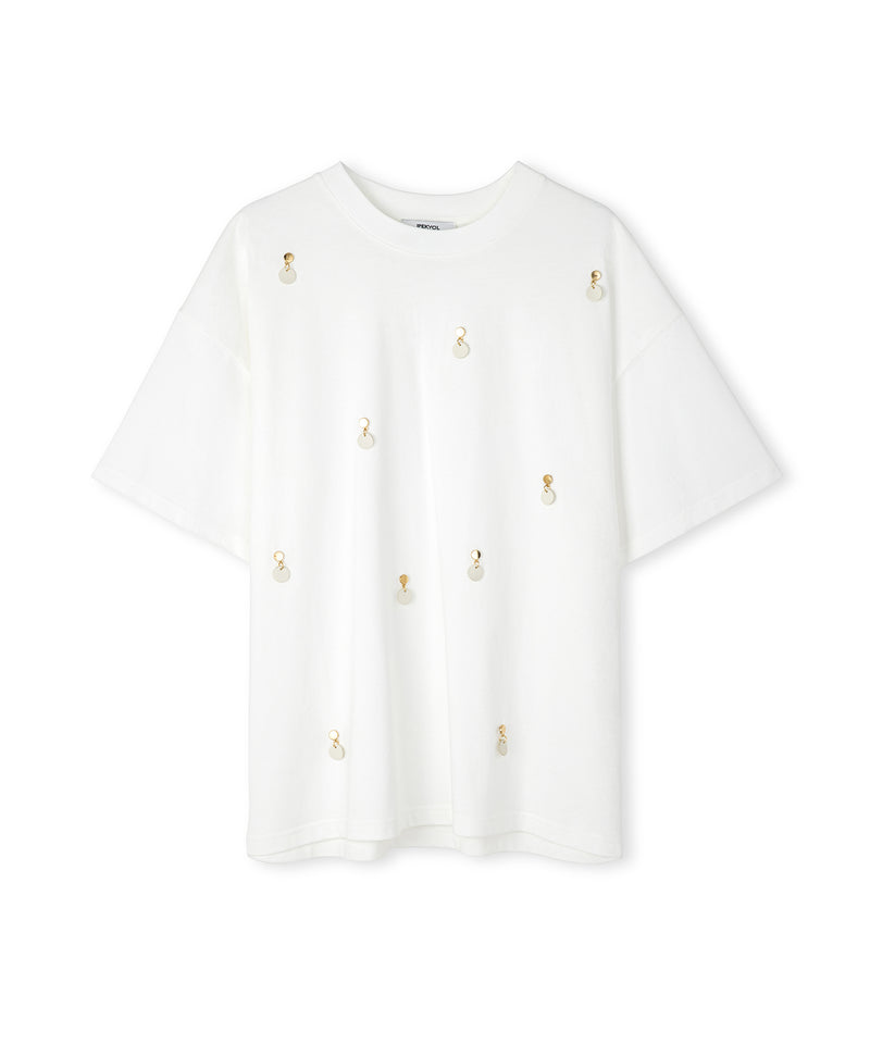 Ipekyol Faux Leather Applique T-Shirt Off White