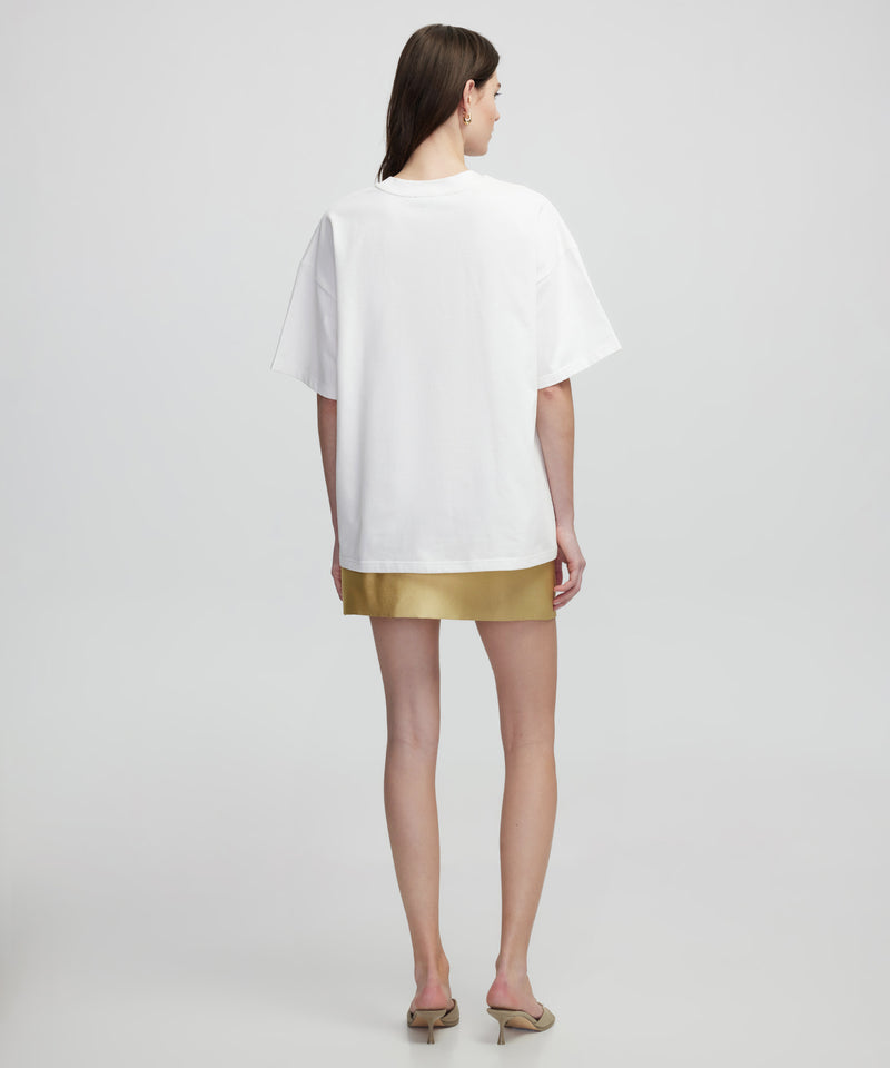 Ipekyol Faux Leather Applique T-Shirt Off White