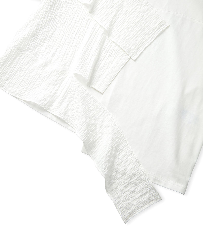 Ipekyol Ruffle Striped Fabric Mix T-Shirt White