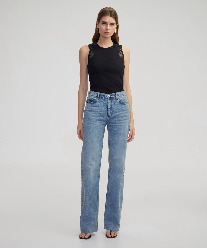 Ipekyol Embroidered Ribbed T-Shirt Black