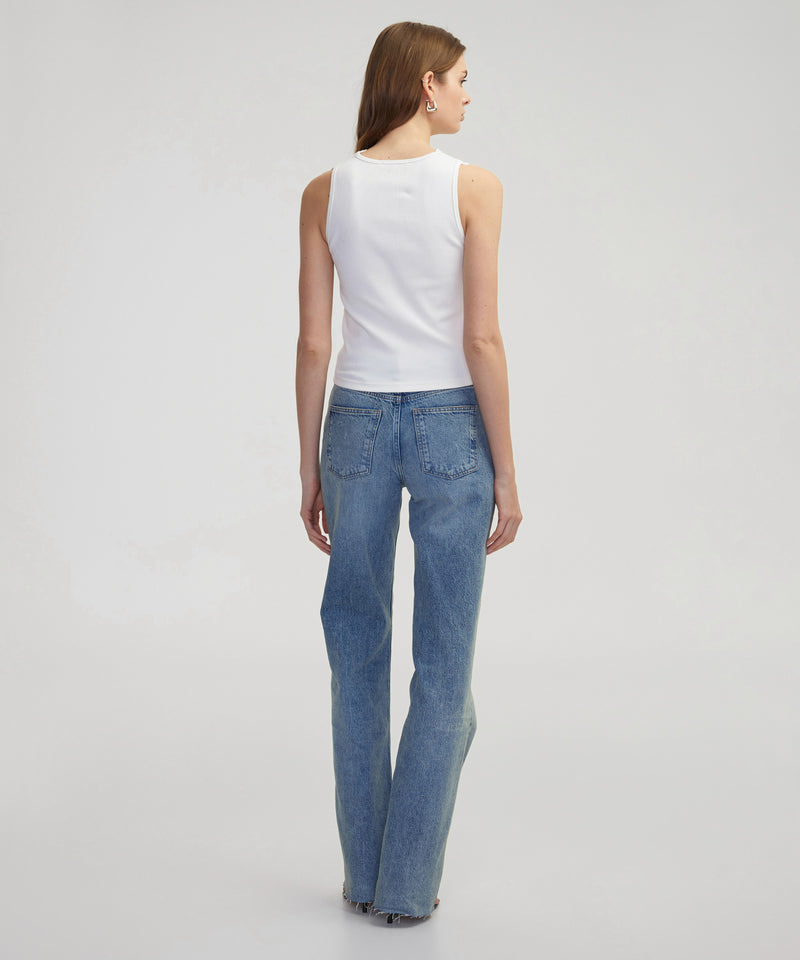 Ipekyol Embroidered Ribbed T-Shirt Ecru