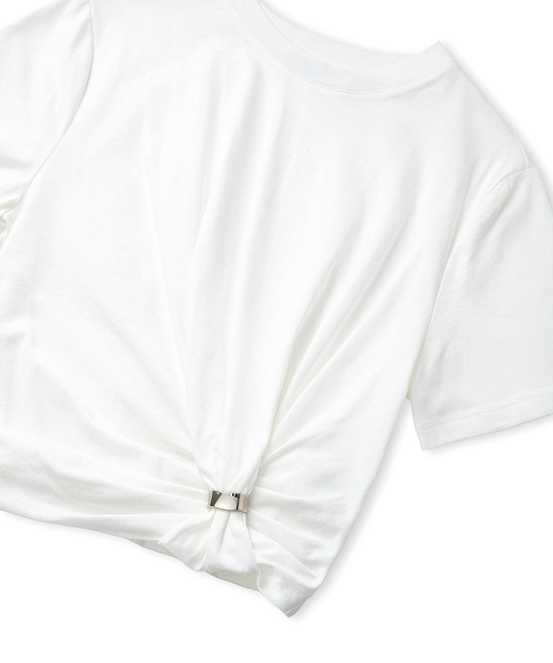 Ipekyol Asymmetrical Twisted Accessory T-Shirt Off White