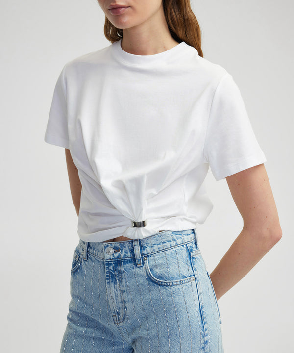 Ipekyol Asymmetrical Twisted Accessory T-Shirt Off White