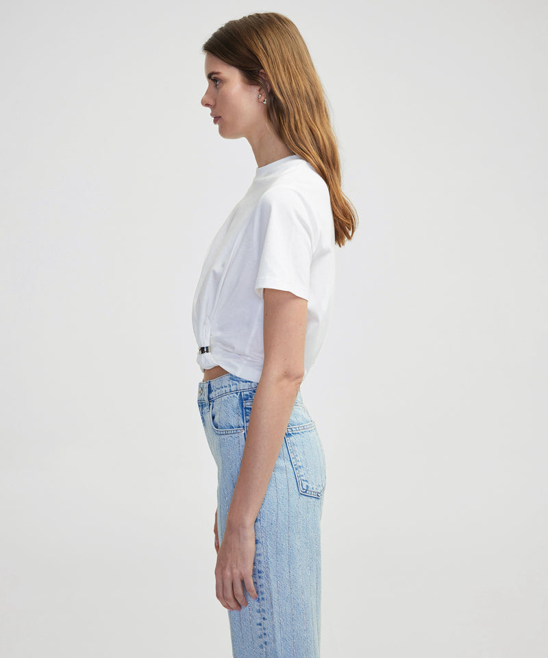 Ipekyol Asymmetrical Twisted Accessory T-Shirt Off White