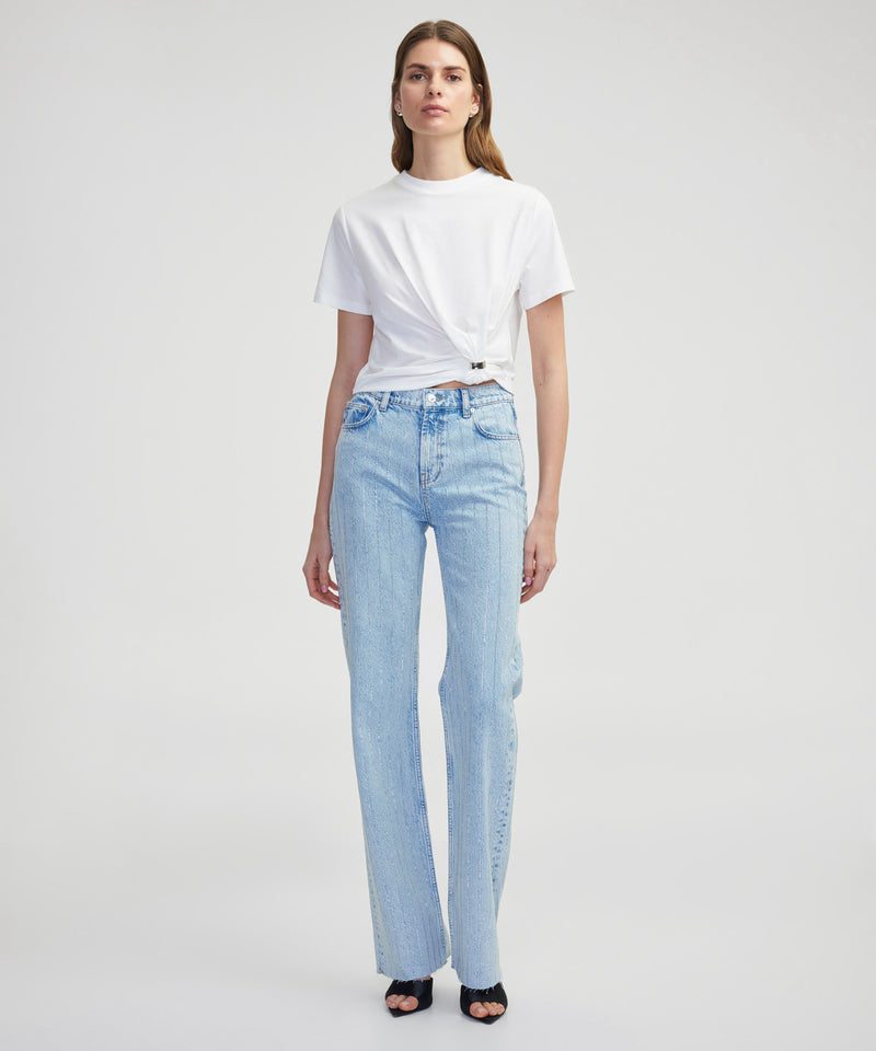 Ipekyol Asymmetrical Twisted Accessory T-Shirt Off White