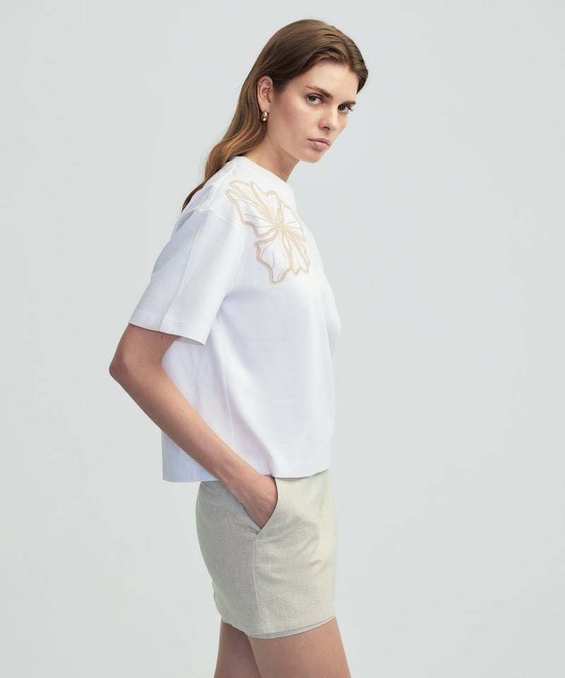 Ipekyol Floral Embroidery T-Shirt White