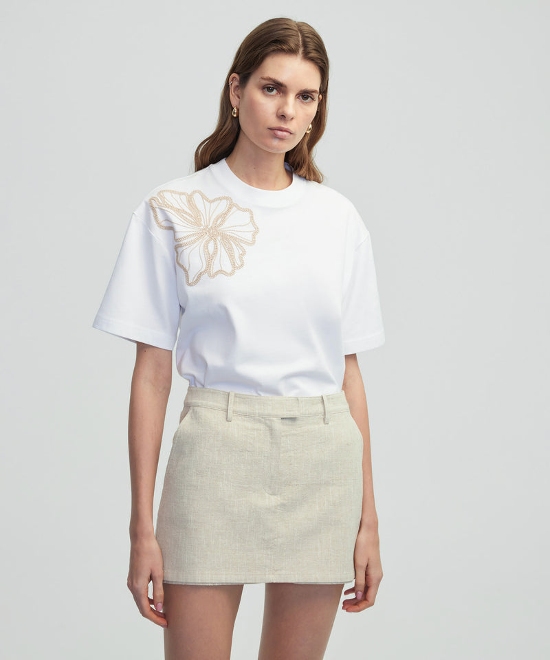 Ipekyol Floral Embroidery T-Shirt White