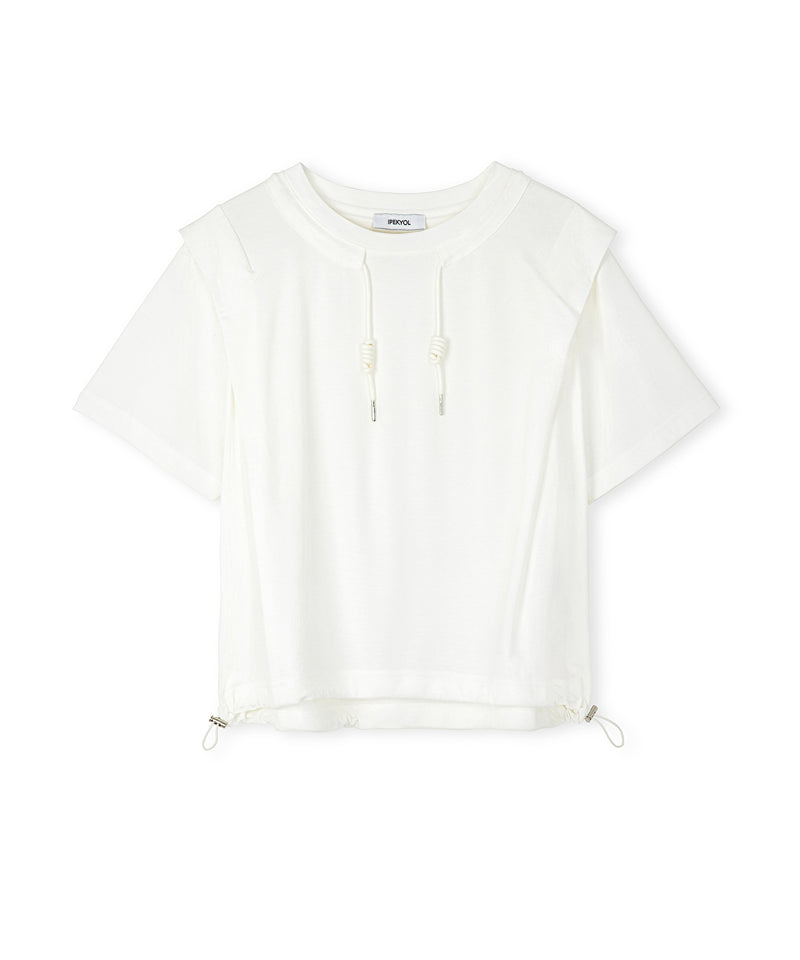 Ipekyol Adjustable Waistband Off-Shoulder T-Shirt White