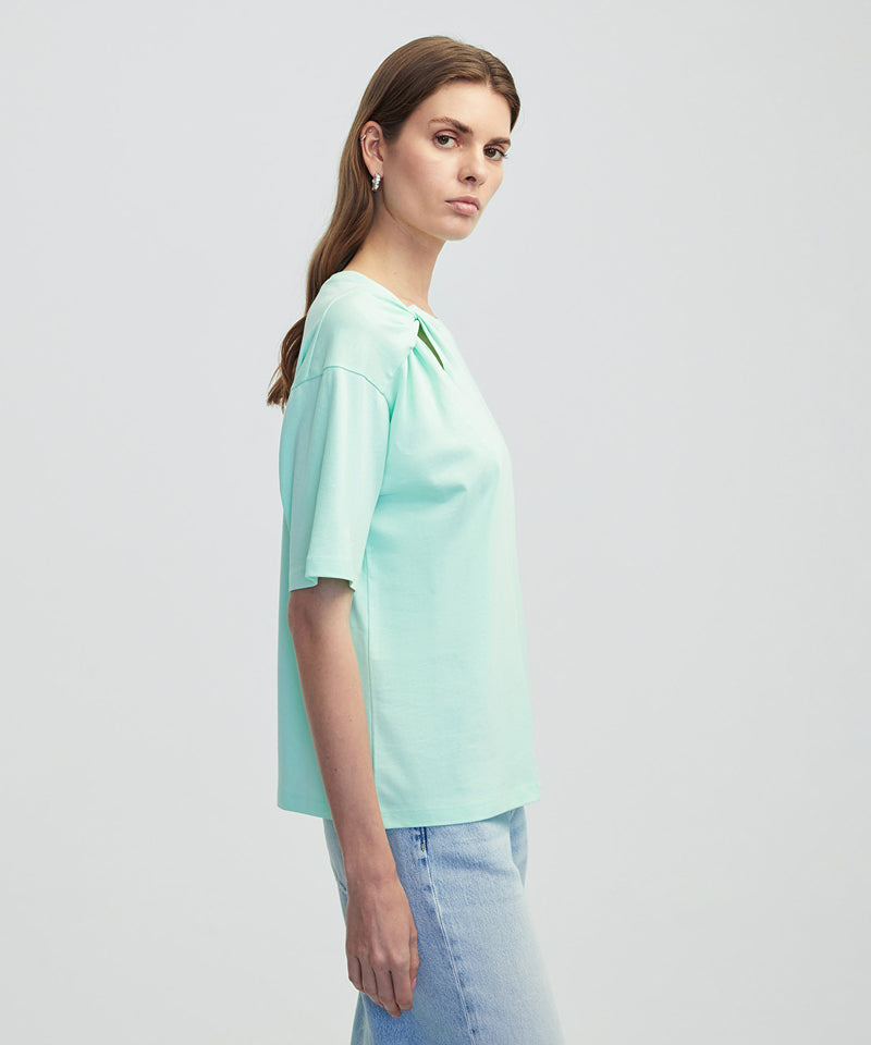 Ipekyol Asymmetrical Twisted T-Shirt Mint Green