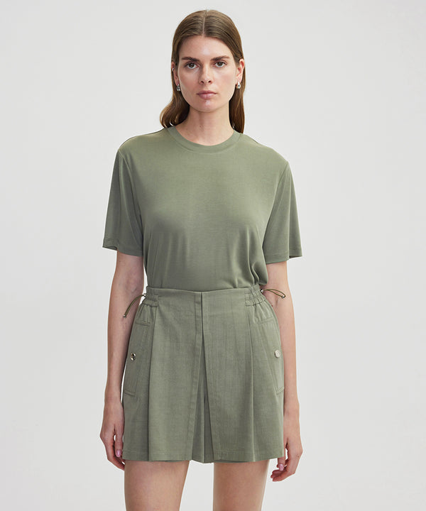 Ipekyol Basic Crew Neck T-Shirt Khaki