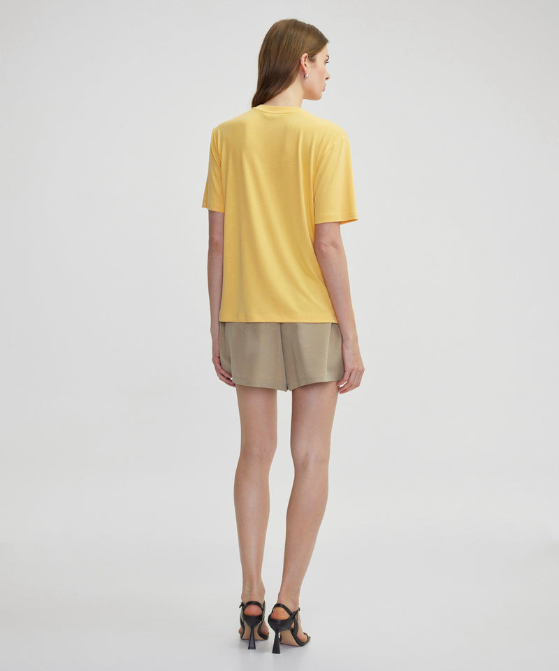 Ipekyol Basic Crew Neck T-Shirt Apricot