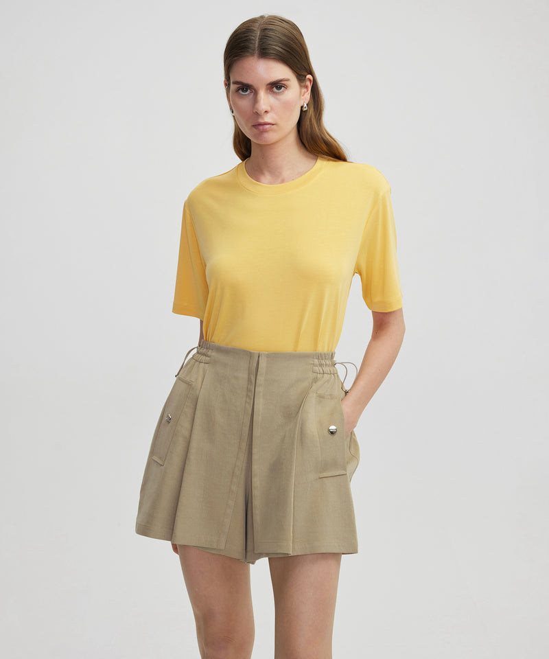 Ipekyol Basic Crew Neck T-Shirt Apricot