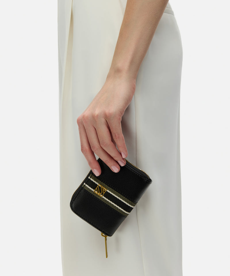 Ipekyol Contrast Striped Wallet Black