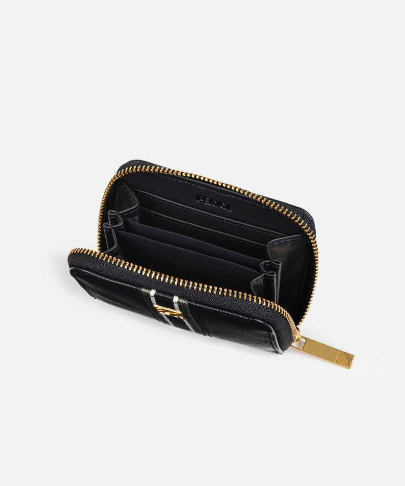 Ipekyol Contrast Striped Wallet Black